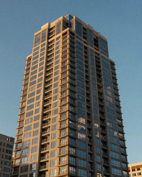 Texas Medical Center Houston residential tower at golden hour