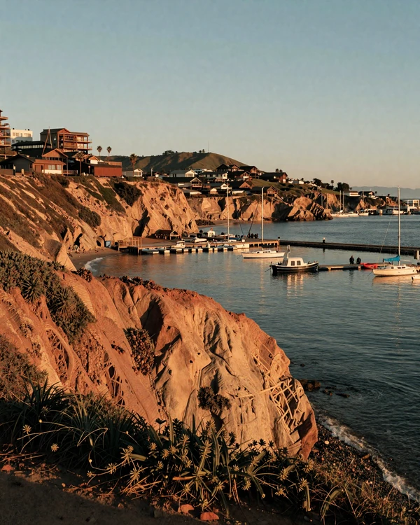 Point Loma peninsula with Sunset Cliffs and harbor representing San Diego maritime affluence