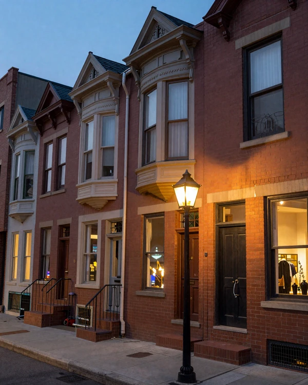 Old Town Chicago Wells Street Victorian rowhouses