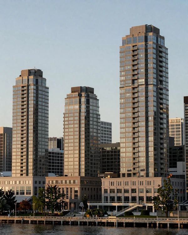 Bellevue Washington downtown luxury district with glass towers