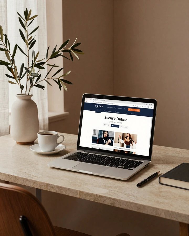 Private workspace showing discreet sugar dating site interface with verified profile tools