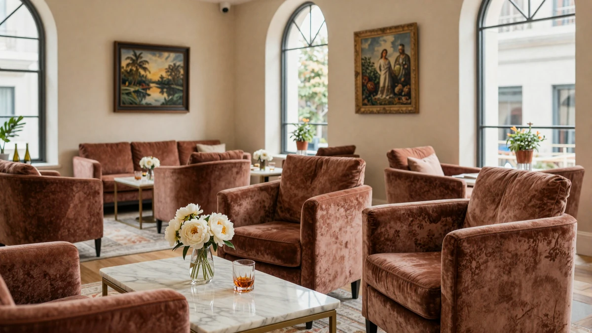 Sunlit private members club lounge representing the premium SugarDatingAdviceExpert community