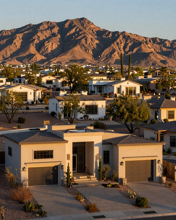 Paradise Valley luxury estates with Camelback Mountain backdrop