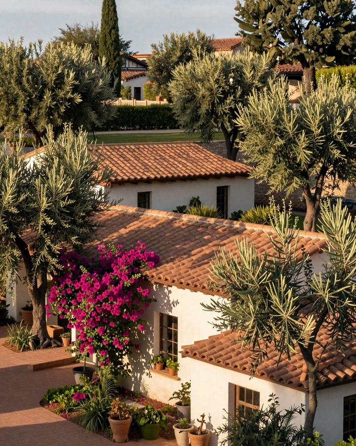 Rancho Santa Fe Mediterranean estate with olive trees representing San Diego luxury dating service heritage