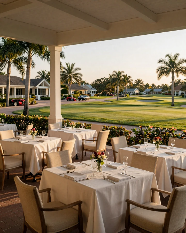 Isleworth Bay Hill golf club terrace dining overlooking course