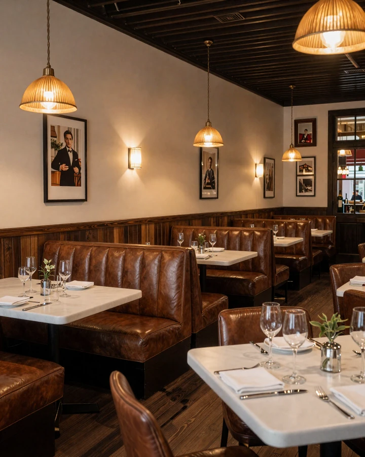 Upscale Little Italy chophouse interior representing downtown San Diego date venues