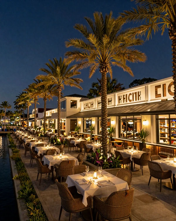 Dr Phillips Orlando Restaurant Row Sand Lake Road at night