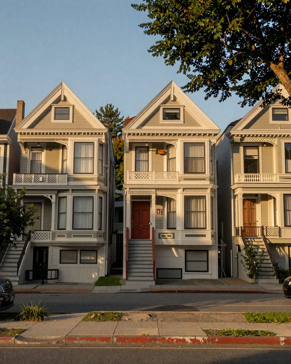 Madison Park tree-lined residential street with craftsman homes at golden hour