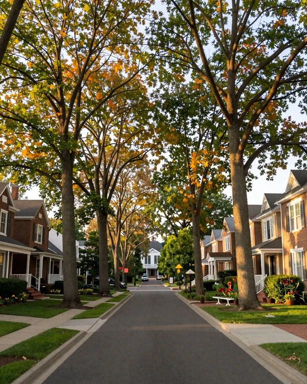 Brookhaven Atlanta tree-lined avenue with brick estates