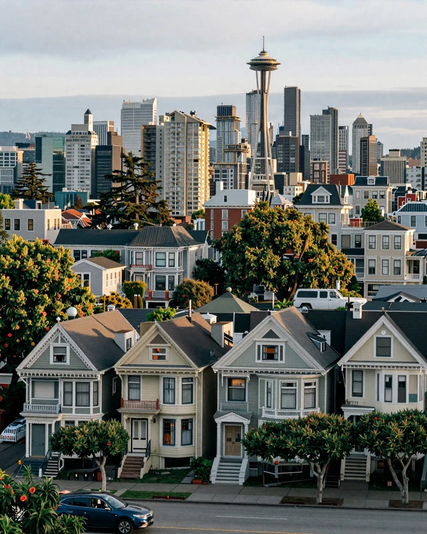 Queen Anne Seattle hilltop neighborhood with heritage homes