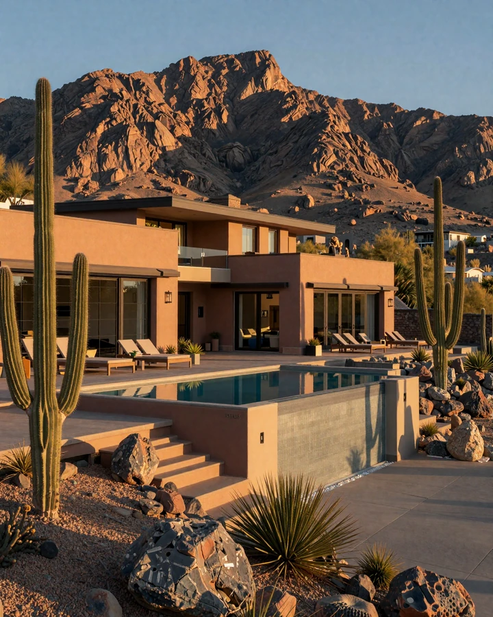 Paradise Valley luxury estate with Camelback Mountain view in Phoenix Arizona