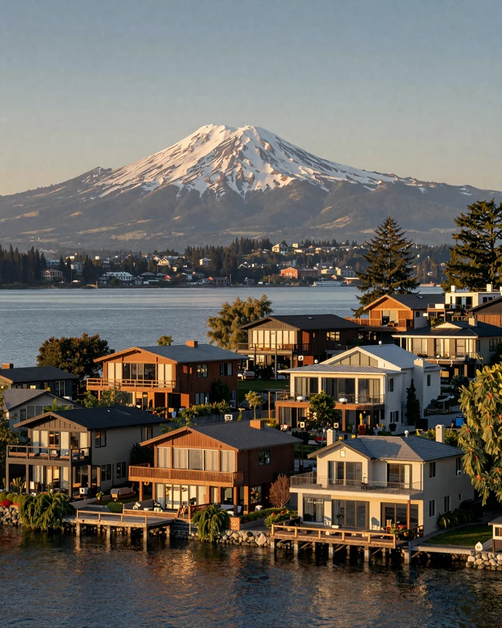 Medina waterfront estates on Lake Washington showing Pacific Northwest tech wealth lifestyle